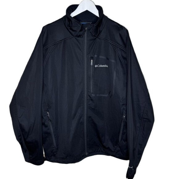 Columbia Men's Black Softshell Omni-Shield Wind-Blocker Jacket, Size XL EUC - Picture 1 of 8